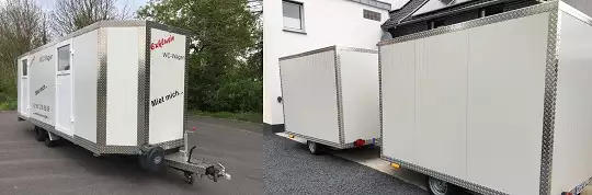 Toilettenwagen mit Alu Riffelblech Winkel